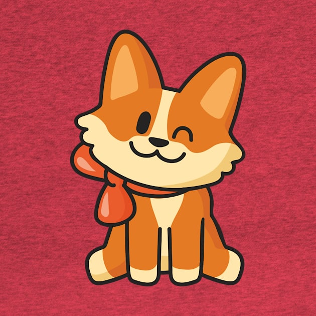 cute corgi with bow by katanya78